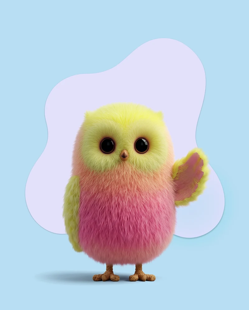 Owl zwaait